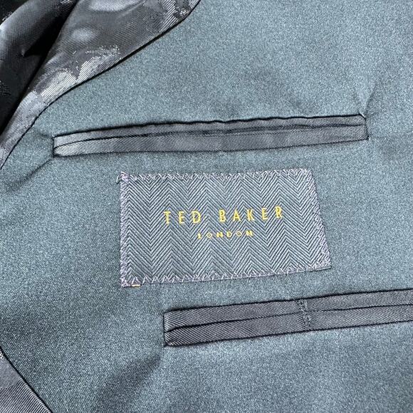 Ted Baker London Jules Flower Print Tux Peak Jacket Black Men's Size 38S NWT - Picture 6 of 10